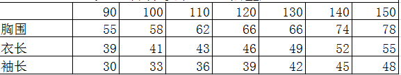 尺码参考