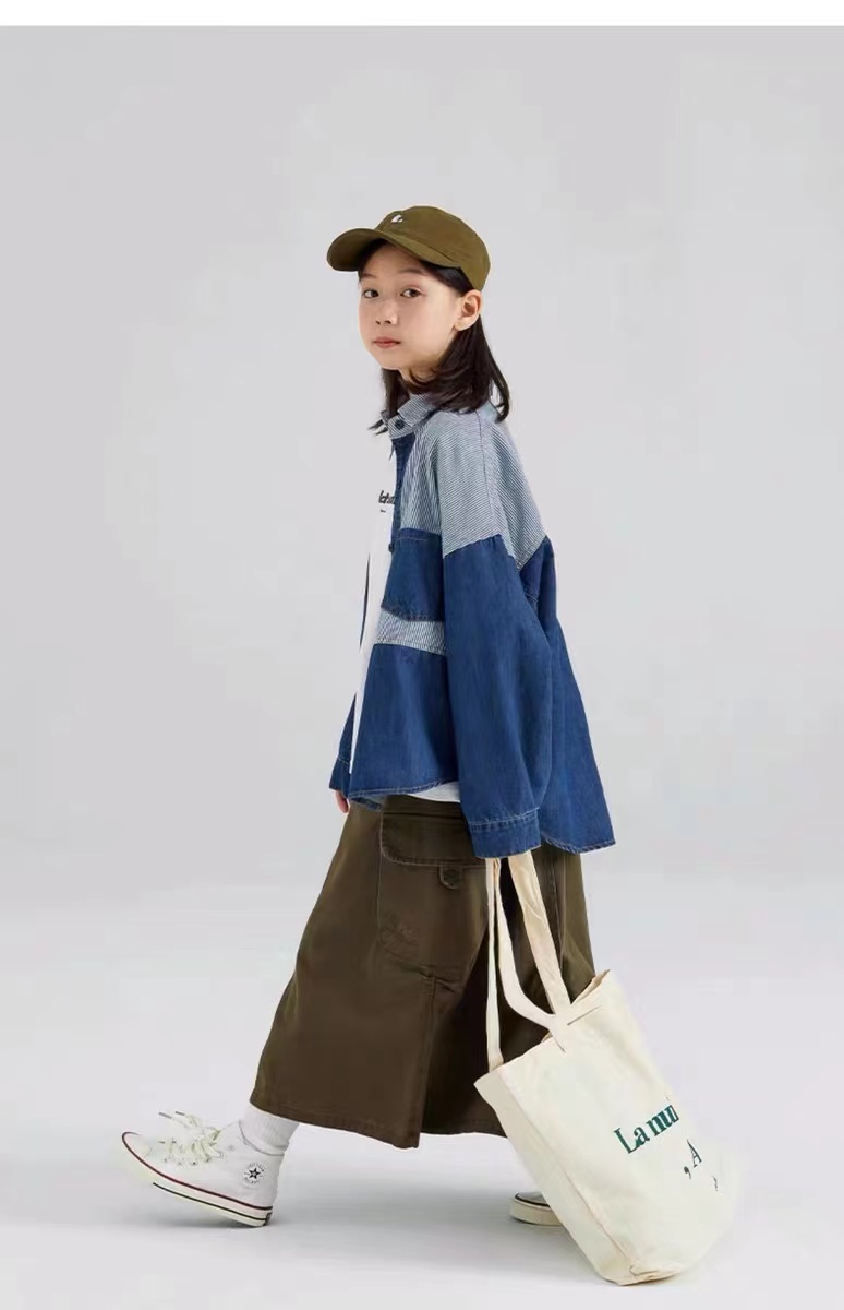 儿童牛仔衬衫纸样90-170码全码纸样下载-vv衣学院