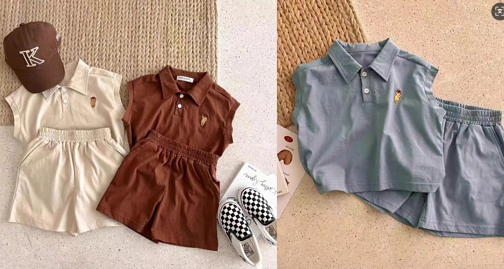 儿童翻领背心短裤套装制作过程纸样下载-vv衣学院