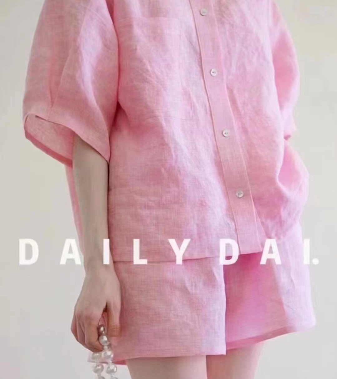 粉色麻日系套装155-170码纸样-vv衣学院