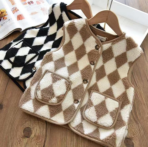 儿童羊羔绒背心马甲纸样下载-vv衣学院